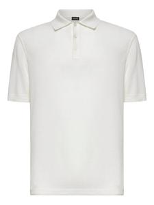 Рубашка-поло Zegna с тремя пуговицами и рубчиком, белый
