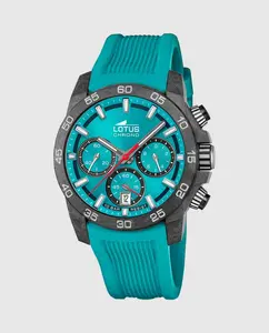 Мужские часы 18974/4 Chrono синие резиновые LOTUS, синий