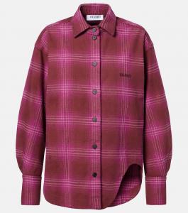 Хлопковая клетчатая рубашка Элиза The Attico, бордовый