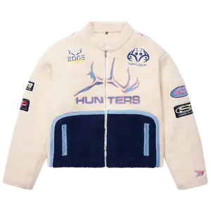 Куртка Sp5der Sherpa Hunter Moto 'Ecru/Navy', кремовый