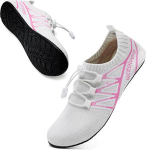 Водонепроницаемая обувь WateLves для женщин и мужчин, дорожные тапочки, носки, домашние тапочки, быстросохнущие аква-носки для пляжа, белый/розовый