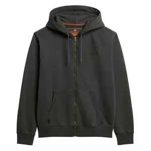 Толстовка Superdry Essential Logo Washed full zip, серый