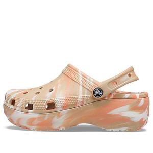 Сандалии (WMNS) Crocs Classic Platformmarbled Clog, коричневый
