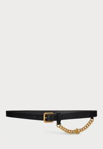Ремень Lauren Ralph Lauren LOGO CHAIN LEATHER SKINNY BELT, Black