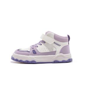 Повышающие рост высокие скейтерские кроссовки для детей с противоскользящей амортизацией и устойчивостью к истиранию BIG WASP, бежевый/фиолетовый