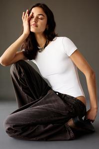 Боди из полиамида Pull And Bear, белый