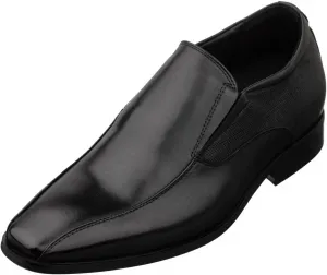 Мужские туфли TOTO с невидимым лифтом роста - черные кожаные лоферы без шнурков, классические, на 5 см выше - Y6361 - Размер 6 D(M) US No Brand, черный