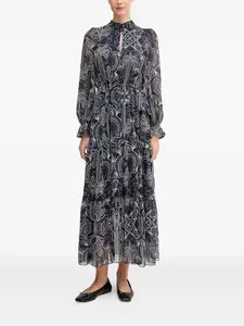 Платье макси с принтом Oui, синий