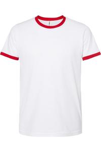 Футболка Ringer из тонкого джерси Tultex Unisex, белый/красный