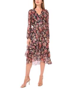 Женское миди-платье с оборками Vince Camuto, Rich Black