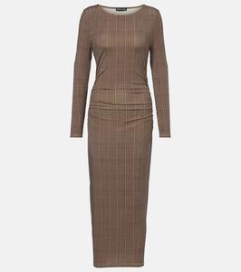 Платье макси Charissa в клетку из джерси Veronica Beard, Dark Acorn Multi