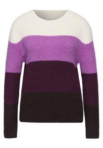 Свитер Street One Studio, бежевый/сливовый/светло-фиолетовый