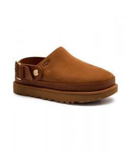 Кожаные туфли-мюли с золотыми башмаками Ugg, коричневый