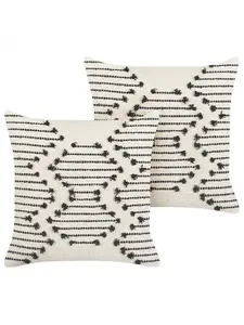 Декоративная подушка Beliani 2er Set Deko MYRTUS, цвет beige/schwarz