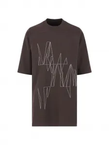 Футболка X Rick Owens с вышивкой и нашивкой-логотипом Moncler, коричневый