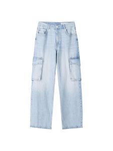 Обычные джинсы-карго Bershka, синий деним