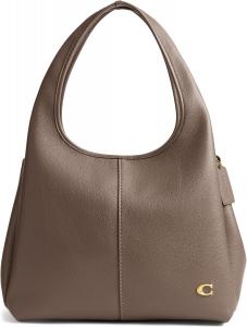 Сумка на плечо Lana из полированной галечной кожи COACH, цвет Dark Stone