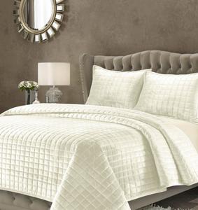 Комплект постельного белья Florence Velvet Solid Oversized Quilt Set, Twin Tribeca Living, слоновая кость