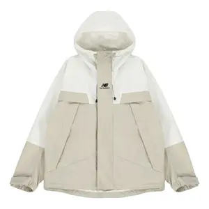 Куртка New Balance Logo Embroidered Colorblock Hooded Jacket Couple Style White, белый