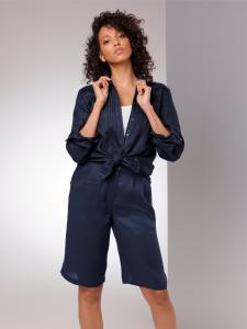 Creation L Льняная блузка темно-синего цвета