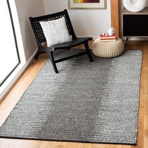 Ковер SAFAVIEH, 244 x 305 см, - коллекция Vintage Leather - большой - светло-серый и серый, ручной работы, современная кожа, идеально для гостиной, спальни, столовой (VTL389A)