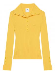 Футболка-поло ребристой вязки Courrèges, желтый