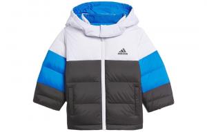 Детский пуховик Adidas, синий/белый/черный