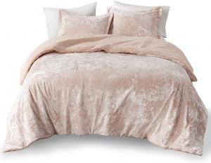 Generic Комплект постельного белья из велюра и шерпы с реверсивным одеялом Pink