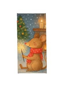 Mr. & Mrs. Panda Полотенце для душа с рождественским рисунком мышки, без надписи, ледяного синего цвета