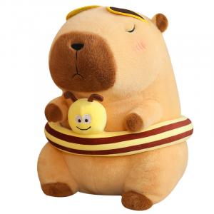 Плюшевая кукла Capybara Style Dolls высотой 13см/25см/35см/45см MENGGEGE, Bee Swim Ring