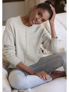 свитер с круглым вырезом в сером меланжевом цвете LASCANA