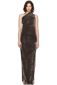 Конкордианс Афина стреловидное макси-платье Rick Owens, цвет dark dust