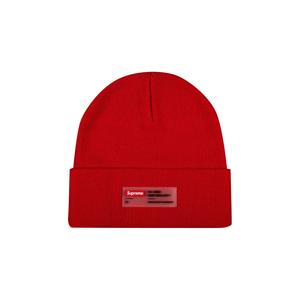 Шапка-бини Supreme с прозрачной этикеткой, красная