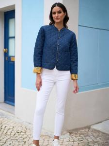 Двусторонняя джинсовая стеганая куртка из шамбре Yumi, синий/разноцветный