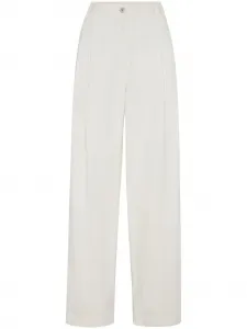 Прямые брюки с завышенной талией Brunello Cucinelli, белый