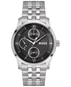 Мужские кварцевые многофункциональные часы Principal Master из нержавеющей стали, 41 мм Hugo Boss, silver-tone