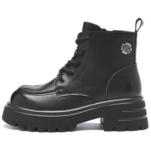 Женские ботинки AGSDON Мартин из искусственной кожи в стиле ретро, черный