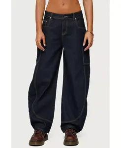 Женские джинсы Aden с контрастной строчкой Edikted, синий