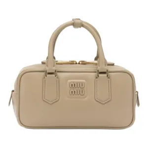 Arcadie Calfskin Shoulder Bag, Crossbody Bag, Handbag Women's Sand MIU MIU, basic set (bag+dust bag)