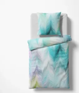 Постельное белье Mako-Satin 200x220 Wave Zigzag Ice Blue 114410-02 Fleuresse