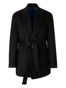 Пальто с поясом и карманами Setchu, черный