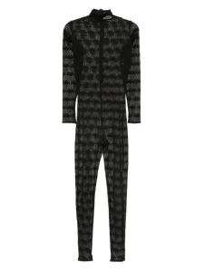 Комбинезон Atu Body Couture с кружевом и воротником-стойкой, черный