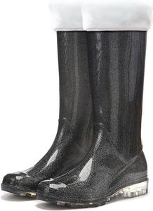 Женские водонепроницаемые резиновые сапоги до колена, противоскользящие, для работы в саду, фермерства, рыбалки и активного отдыха, удобные и прочные EGGDK, Black Velvet