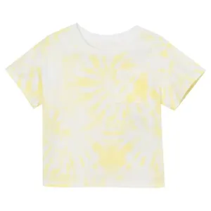 Футболка с карманом для девочек 2-16 лет Meet and Greet Lands' End, цвет yellow tie dye