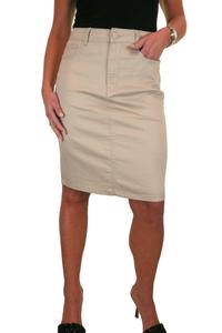 Юбка-карандаш длиной до колена-чинос стрейч Paulo Due, бежевый