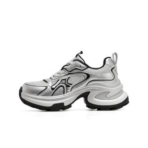 Низкие массивные кроссовки женские C°BANNER, серебряный черный (Fleece-Lined)