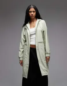 Светло-зеленая водонепроницаемая длинная парка на застежке Rains 18550 String