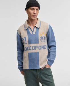 Мужской свитер с воротником-стойкой и логотипом, эксклюзивно для Macy's Mode of One, Blue Asphalt