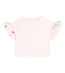 Топ из смесового хлопка с оборками Il Gufo, Pearl Pink