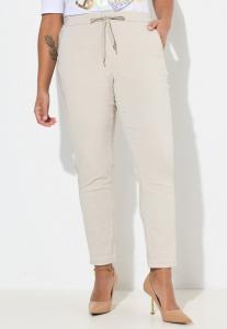 Брюки MIAMODA CRINCLE SEITENSTREIFEN ELASTIKBUND, Grey Beige/Beige